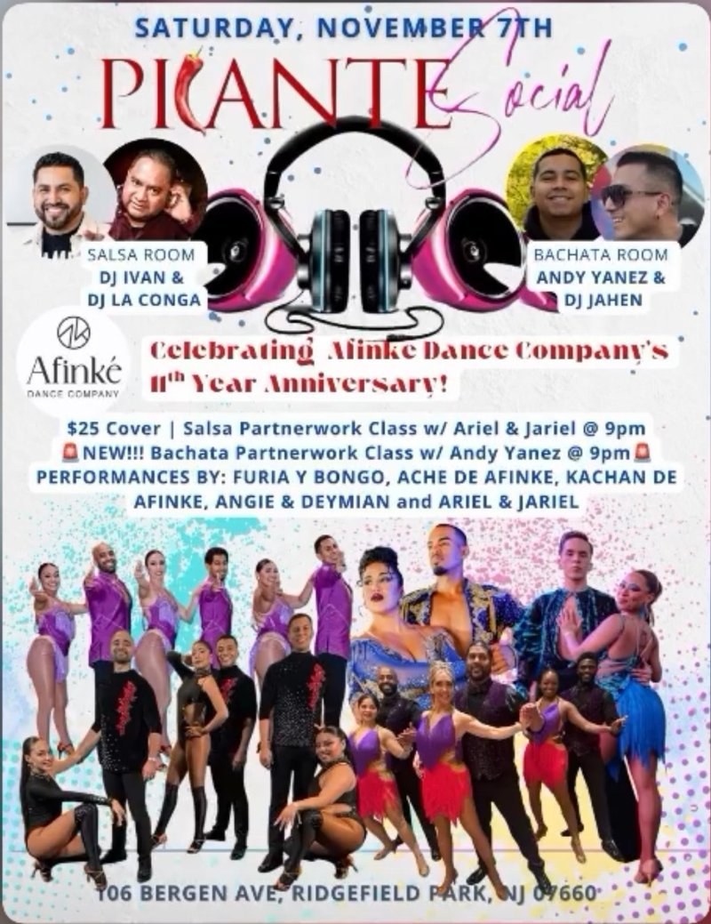 Picante Social flyer — Saturday, November 7th